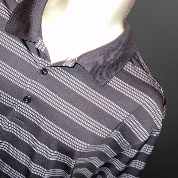 Nike Dri Fit Golf Slate Gray Striped Polo Size XXL #12 - Picture 2 of 4